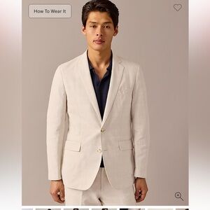 JCrew Ludliw slim fit unstructured jacket in Irish cotton linen blend. Sz 38R
